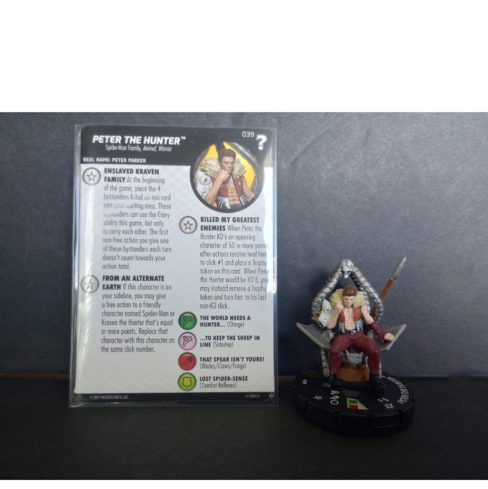 PETER THE HUNTER 039 Legacy Figure What If? Marvel HeroClix Super Rare